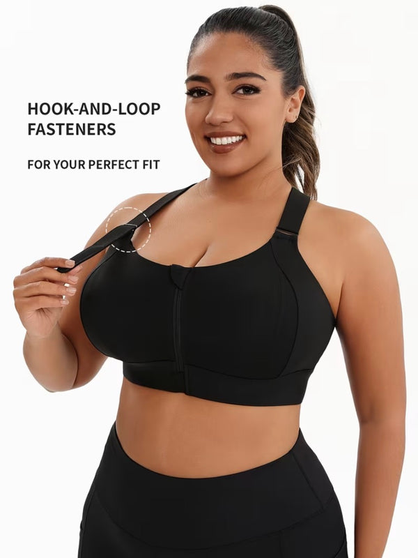 Front Zip Push-Up Sports Bra